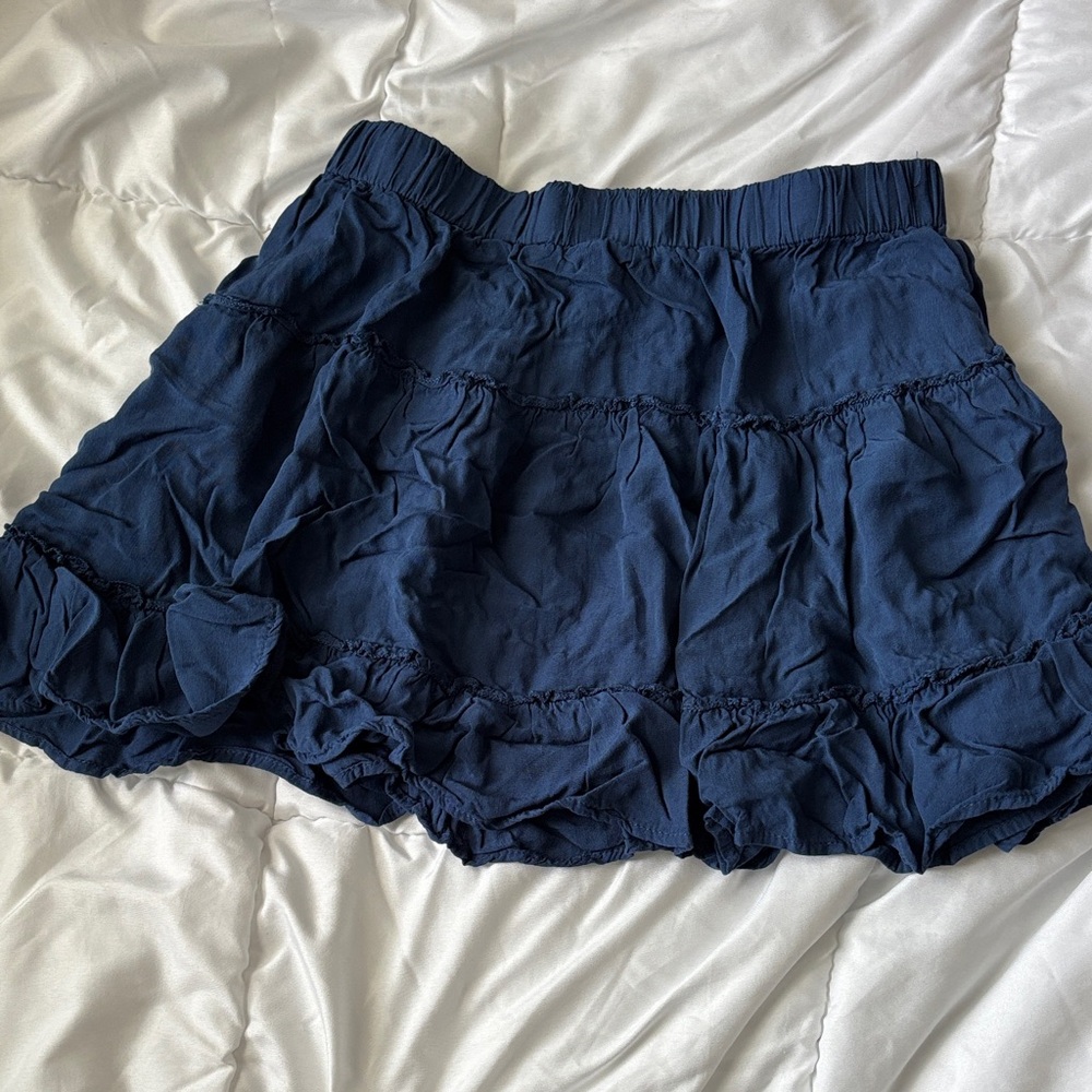 SHEIN Navy Blue Ruffled Skirt